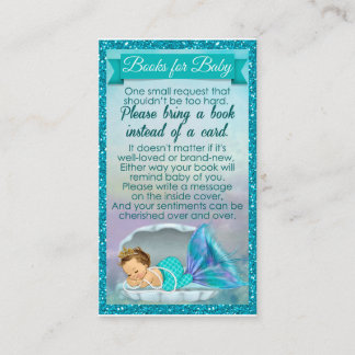 Mermaid Baby Boekaanvraag Toevoegingen Baby shower Informatiekaartje