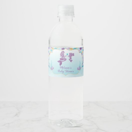 Mermaid Baby Douche d'eau Bouteille Étiquettes (Devant)