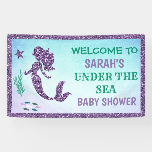 Mermaid Baby shower Banner (Horizontaal)