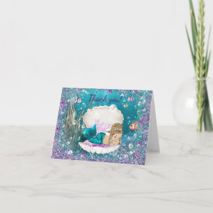 Mermaid Baby Shower Bedankkaartjes Bedankkaart