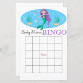 Mermaid baby shower bingo (Voorkant / Achterkant)