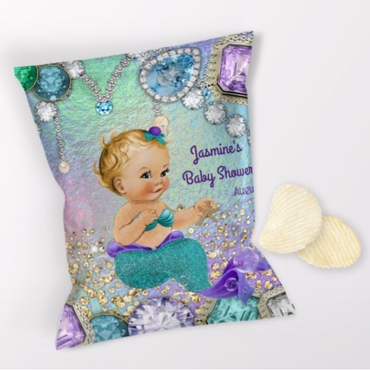 Mermaid Baby shower Chip Bag Wrapper Flyer
