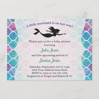 Mermaid Baby shower Invitation Kaart