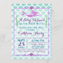 Mermaid Baby shower Invitation
