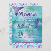 Mermaid Baby shower Invitation Kaart (Voorkant / Achterkant)