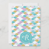 Mermaid Baby shower Invitation Kaart (Achterkant)