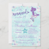 Mermaid Baby Shower Invitations for a Baby Girl (Devant)