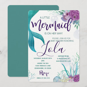 MERMAID BABY SHOWER INVITE KAART
