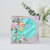 Mermaid Baby shower Kaart (Staand voorkant)