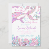 Mermaid Baby shower Kaart (Voorkant)