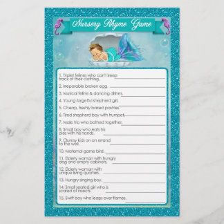 Mermaid Baby shower Nursery Rhyme Game #130