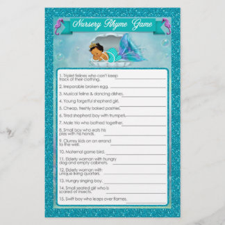 Mermaid Baby shower Nursery Rhyme Game #136