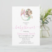 MERMAID BABY SHOWER SEA PINK Invitation (Debout devant)