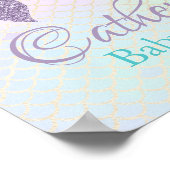 Mermaid Baby shower Welkomstteken 11x14 Poster (Hoek)