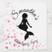 Mermaid bachelorette coeurs de fête vin étiquette (Étiquettes simples)