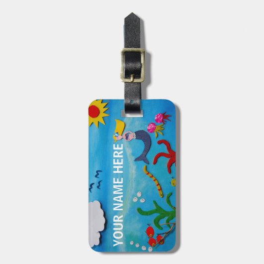 Mermaid bagagelabel (Voorkant verticaal)