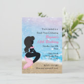 Mermaid Beach Bunny Sparkle Swim Party Invitation (Debout devant)