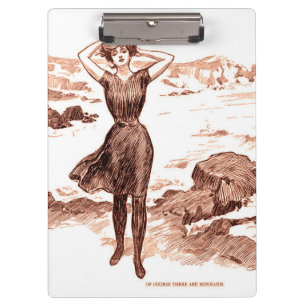 Mermaid Beach Gibson Girl Victoriaans Antiek Klembord