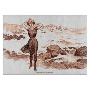 Mermaid Beach Gibson Girl Victoriaans Antiek Snijplank