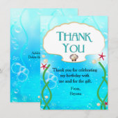 Mermaid Beach under the Zee Party Bedankt Kaart (Voorkant / Achterkant)