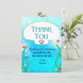 Mermaid Beach under the Zee Party Bedankt Kaart (Staand voorkant)