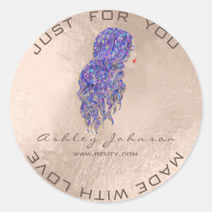 Mermaid Beauty Glitter Lash Makeup Hairdresser Ronde Sticker