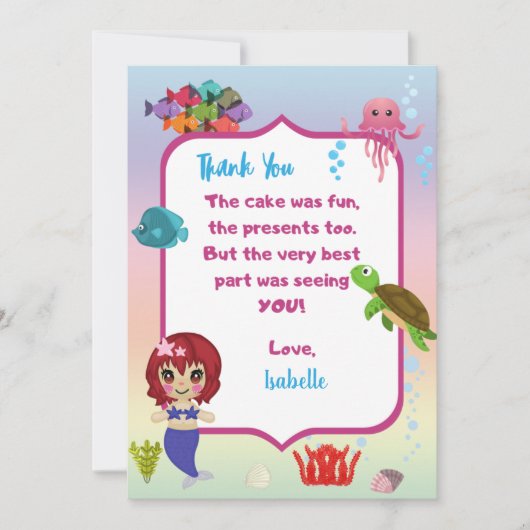 Mermaid Bedankkaart (Voorkant)