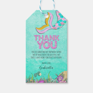 Mermaid Birthday Bedankt Cadeaulabel