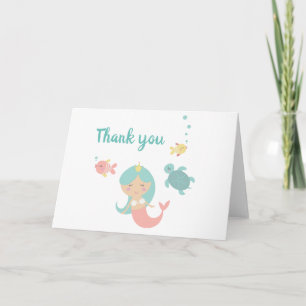 Mermaid Birthday Bedankt voor je creditcard Kaart
