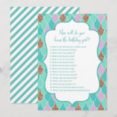 Mermaid Birthday Girl Game 5x7" Taille Invitation (Devant / Derrière)