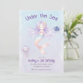 Mermaid Birthday Invitation (Debout devant)