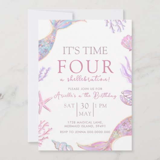 Mermaid Birthday Invitation (Devant)