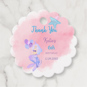 Mermaid Birthday Invitation Bedankjes Labels