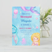 Mermaid Birthday Invitation Editable Template (Debout devant)