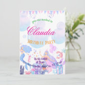 Mermaid Birthday Invitation for Kids (Debout devant)