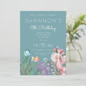 Mermaid Birthday Invitation Kaart (Staand voorkant)