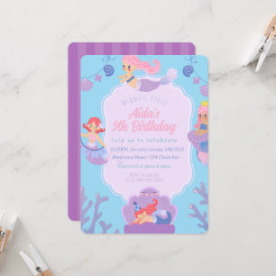 Mermaid Birthday Invitation Kaart