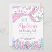 Mermaid Birthday Invitation Kaart (Voorkant)