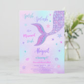 Mermaid Birthday Invitation Kaart (Staand voorkant)
