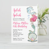 Mermaid Birthday Invitation Kaart (Staand voorkant)
