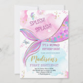 Mermaid Birthday Invitation Kaart (Voorkant)