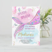 Mermaid Birthday Invitation Kaart (Staand voorkant)