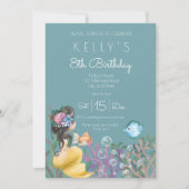 Mermaid Birthday Invitation Kaart (Voorkant)