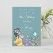 Mermaid Birthday Invitation Kaart (Staand voorkant)