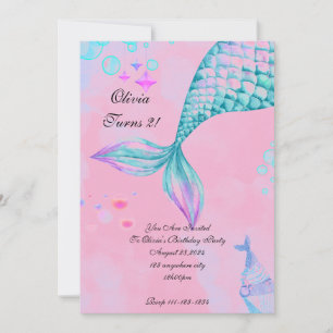 Mermaid Birthday Invitation Save The Date