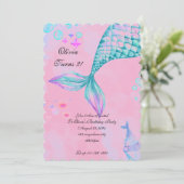 Mermaid Birthday Invitation Save The Date (Staand voorkant)