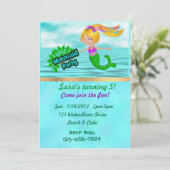 Mermaid Birthday Invite Kaart (Staand voorkant)