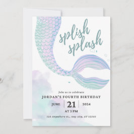 Mermaid Birthday Invite Kaart