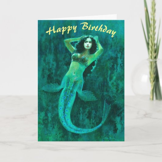  mermaid Birthday-kaart Kaart (Voorkant)