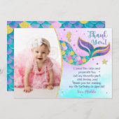 Mermaid Birthday Merci Cartes (Devant / Derrière)